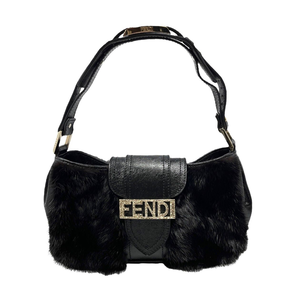 Fendi Black Fur Shoulder Bag