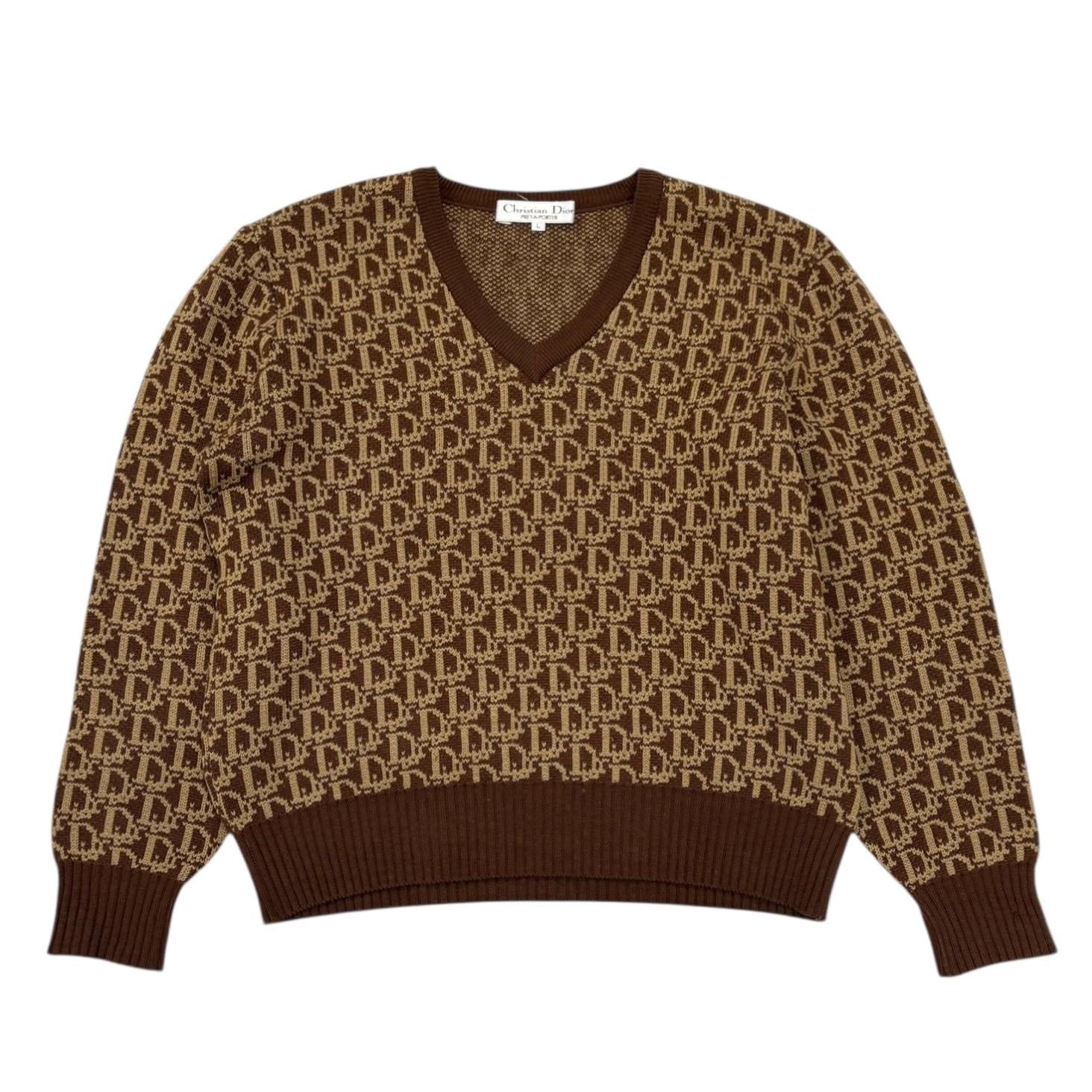 Dior Brown Logo Sweater Top