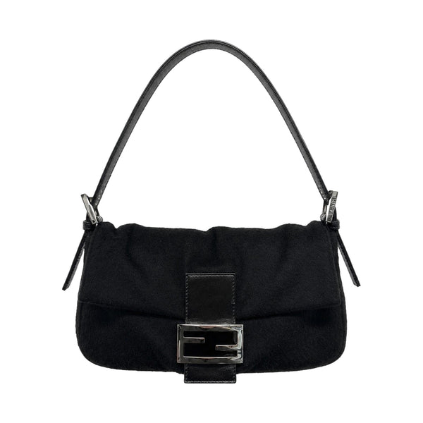 Fendi Black Cashmere Baguette Bag