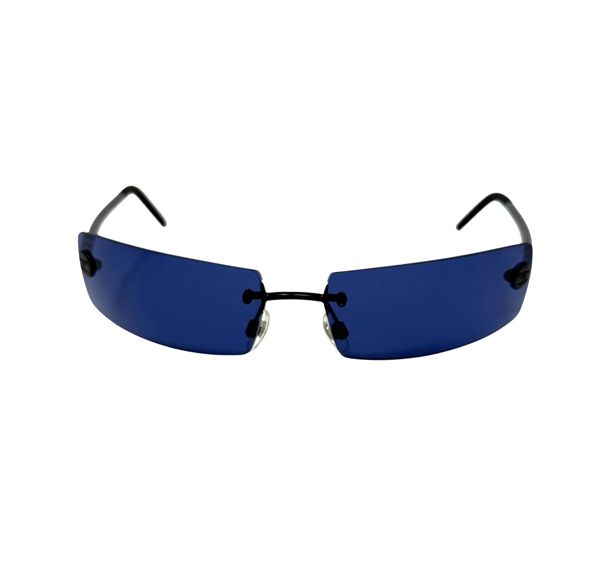 Chanel Dark Blue Mini Rimless Sunglasses