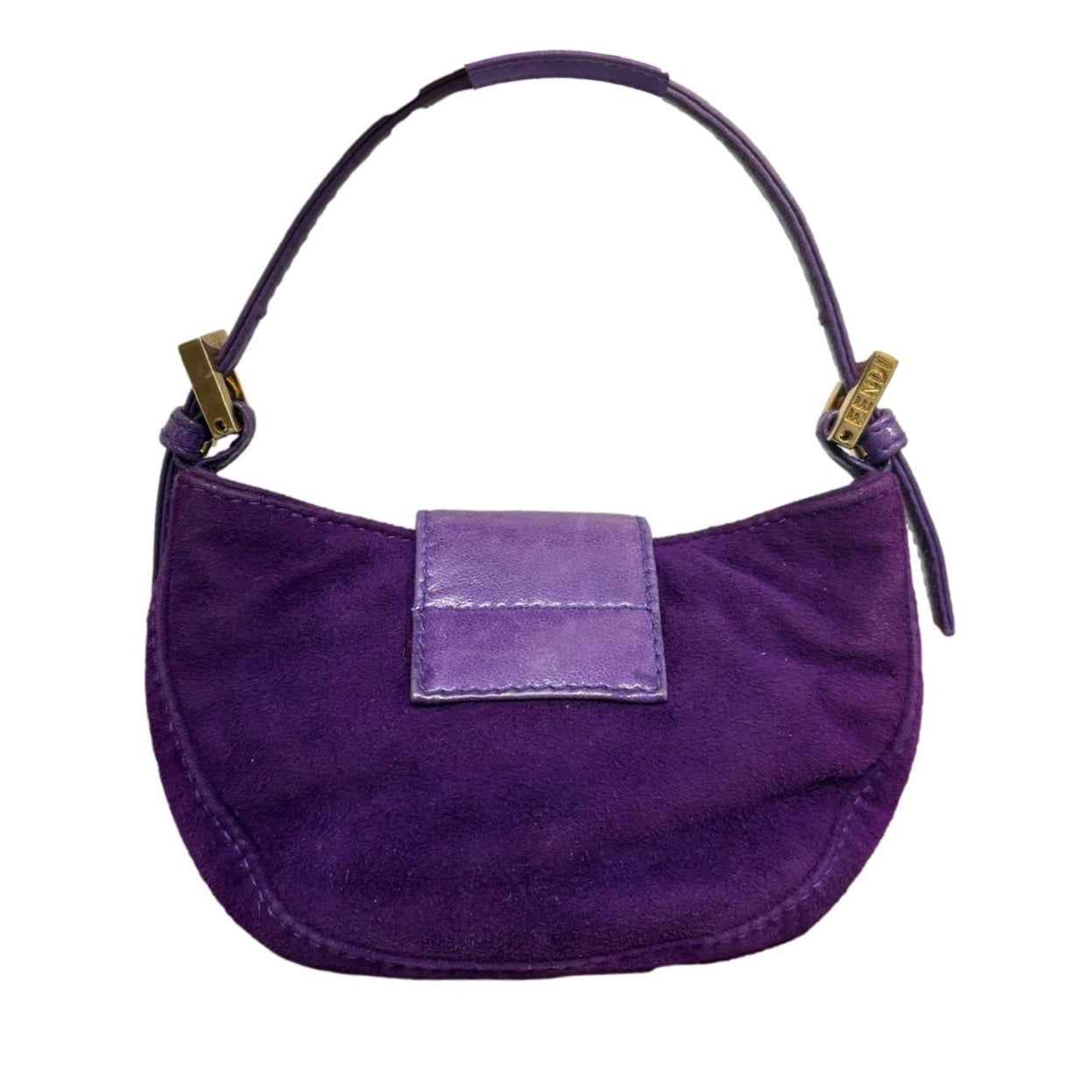 Fendi Purple Suede Mini Croissant Bag