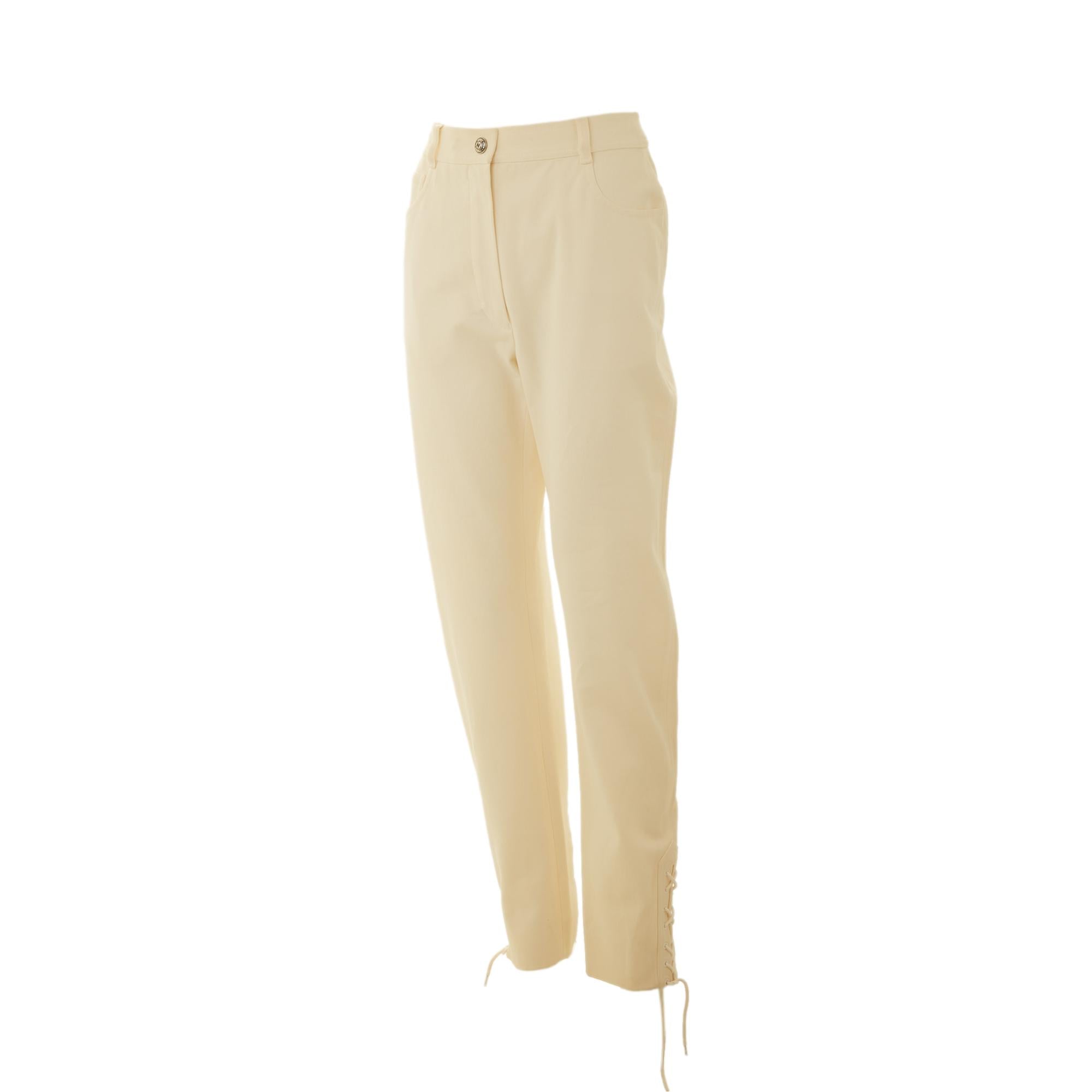 Chanel '97 Ivory Tie-Up Pants