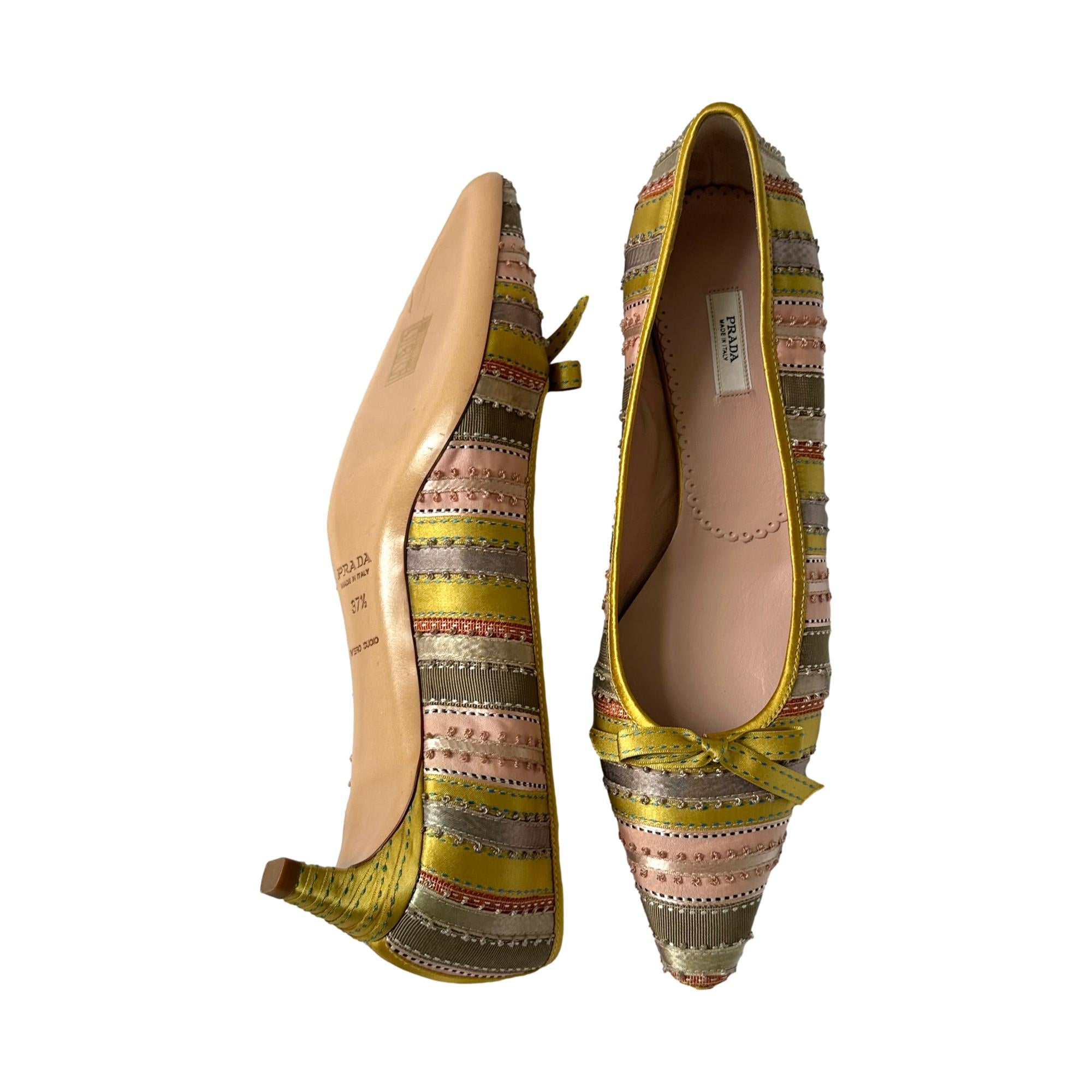 Prada Satin Ribbon Kitten Heels