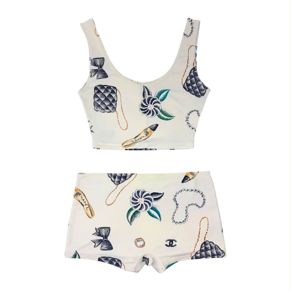 Chanel White Charm Short Set