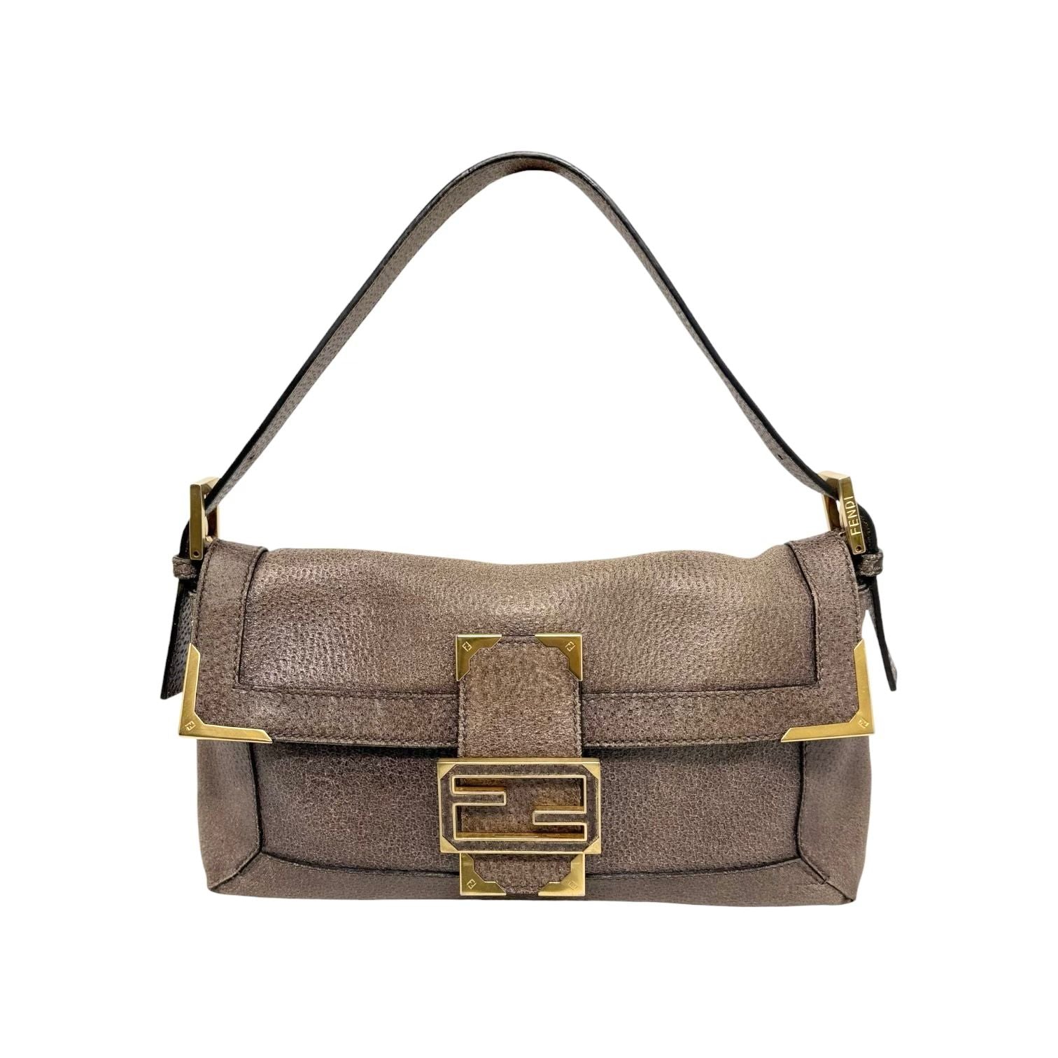 Fendi Gunmetal 2way Framed Baguette