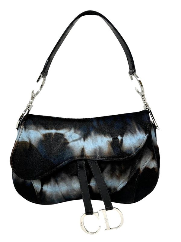 Dior Blue Tie-Dye Double Saddle Bag