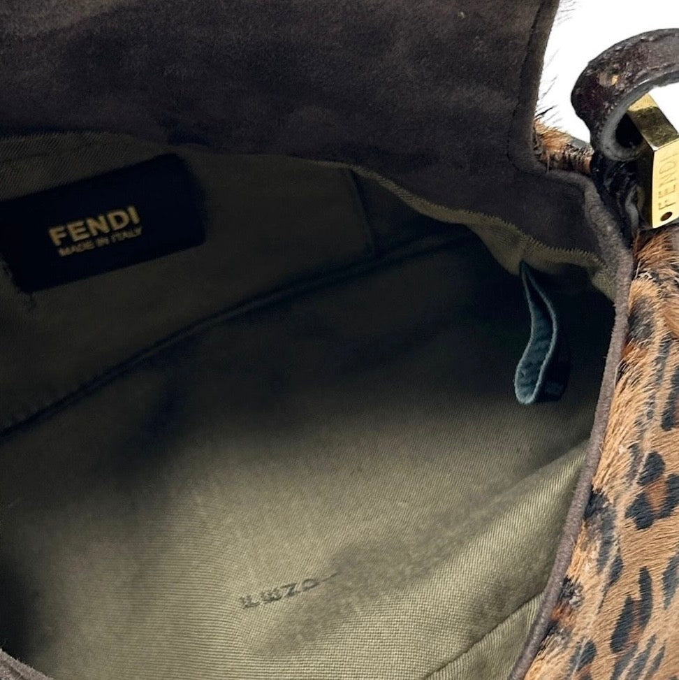 Fendi Cheetah Mama Mini Baguette Bag