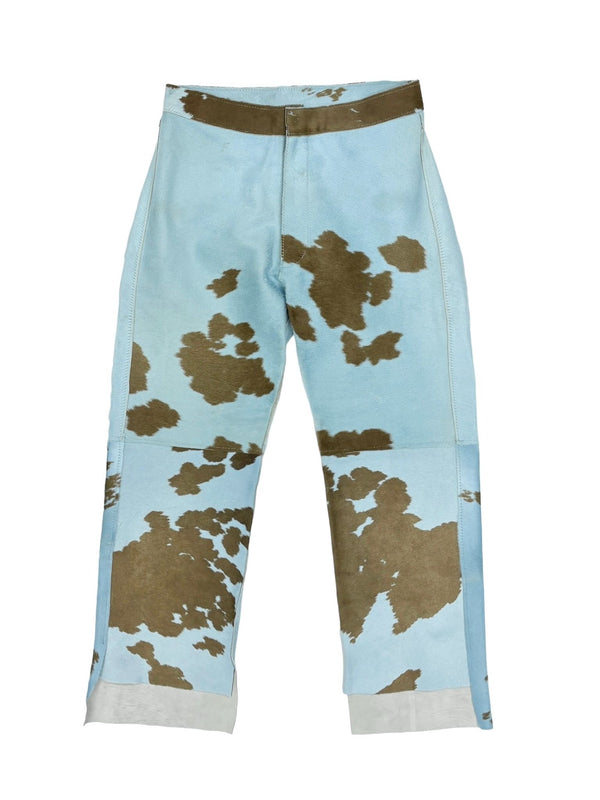 Fendi Blue Cowprint Calfhair Pants