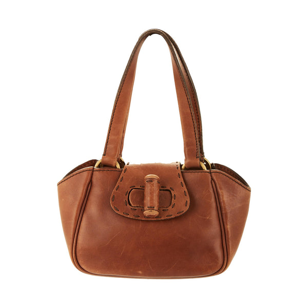Prada Mini Brown Leather Toggle Bag