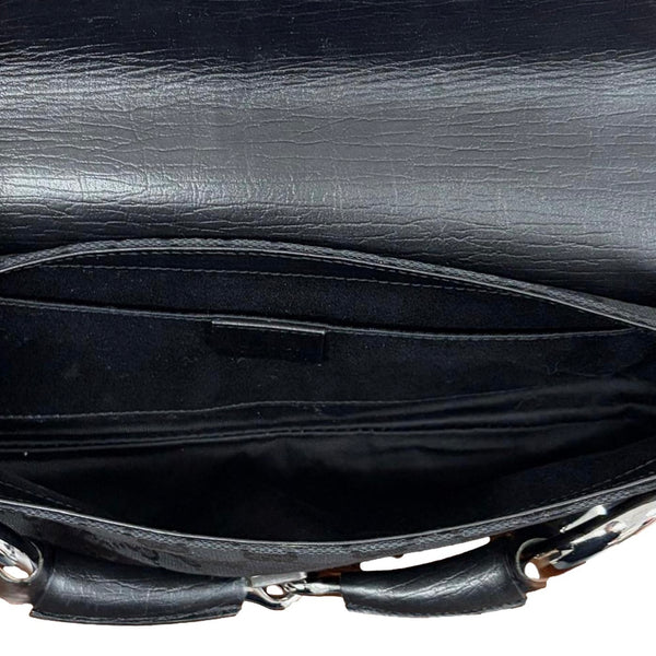 Gucci Black Horsebit Logo Chain Bag