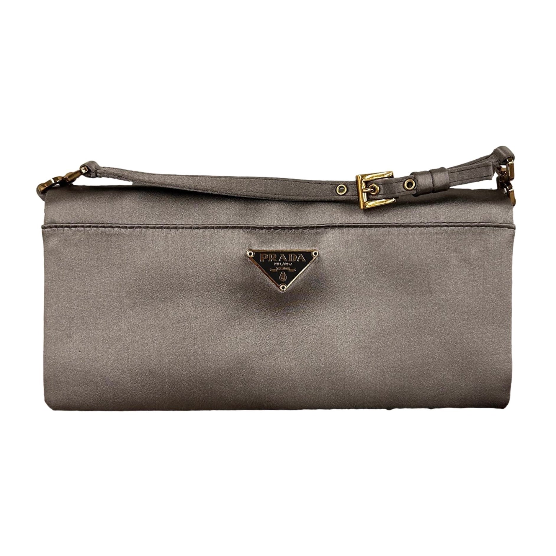 Prada Slate Satin Mini Top Handle Bag