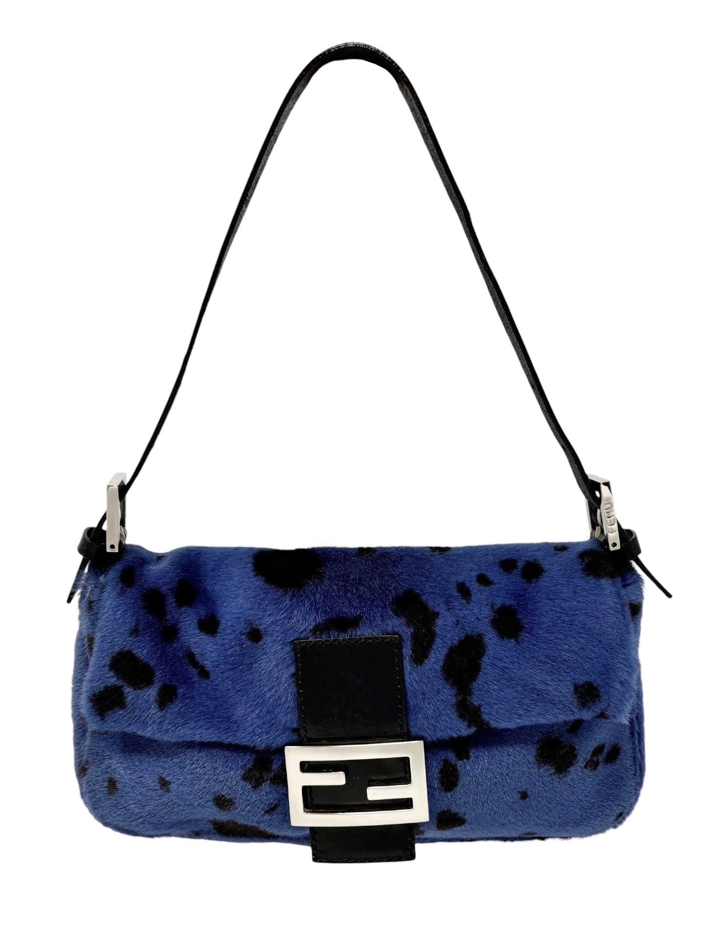 Fendi Blue Dalmation Print Baguette Bag