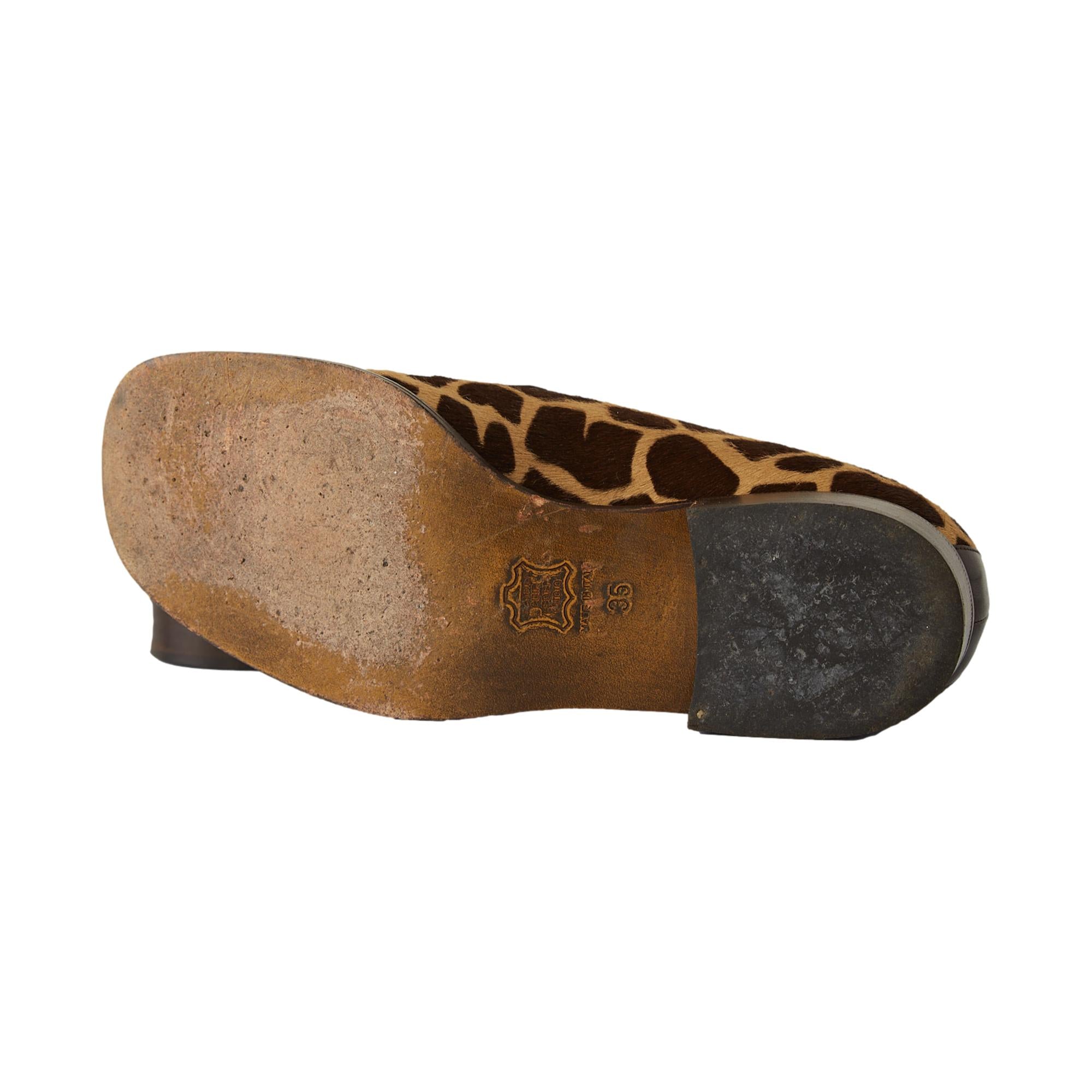 Fendi Giraffe Print Logo Loafers