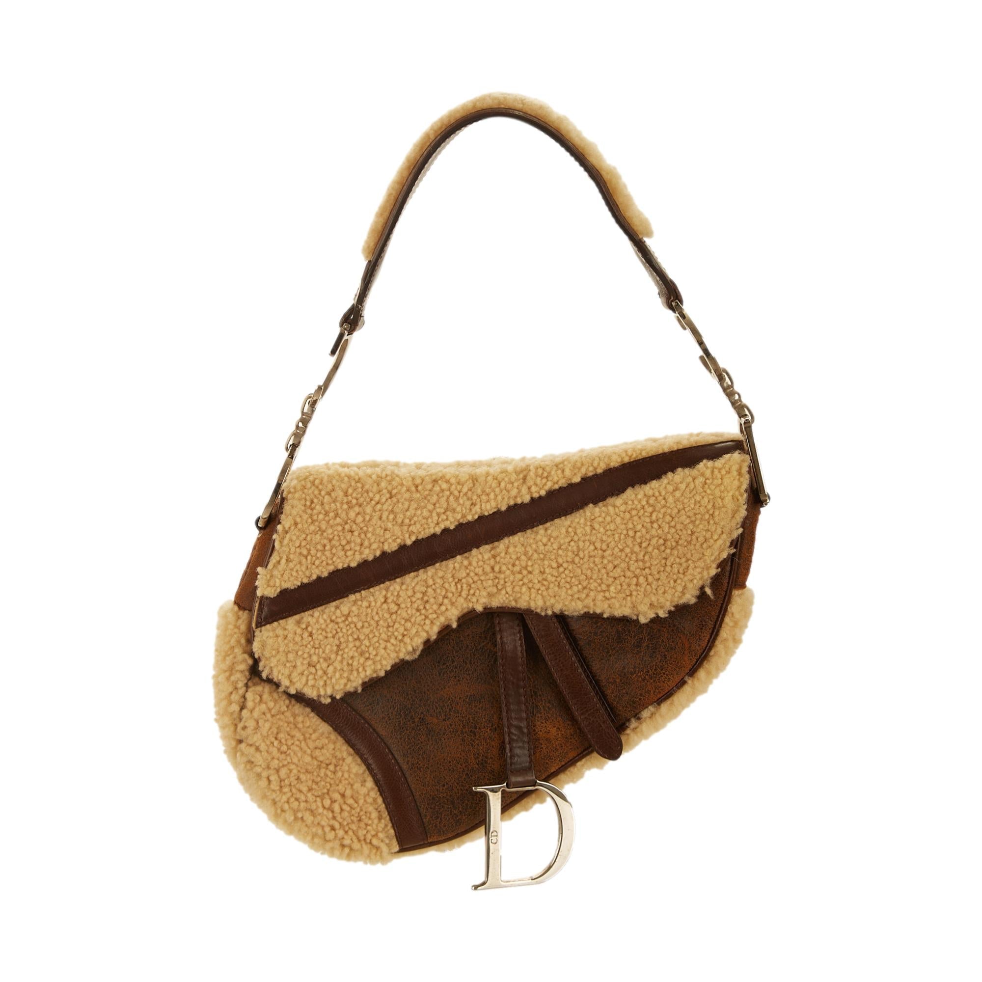 Dior Sherpa Leather Saddle Bag