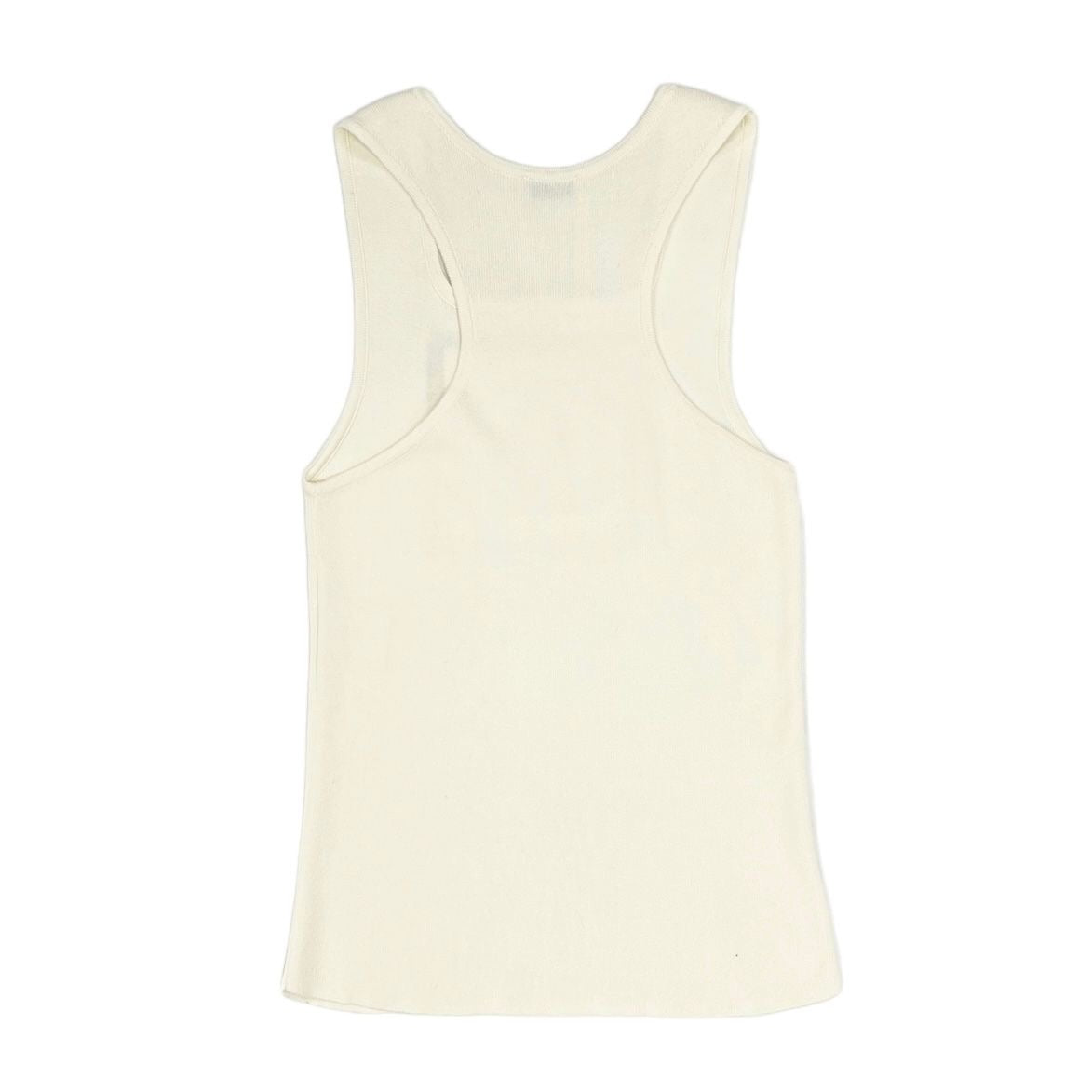 Chanel Cream + Silver Logo Tank