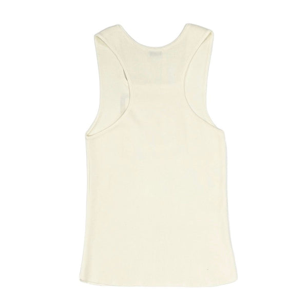 Chanel Cream + Silver Logo Tank