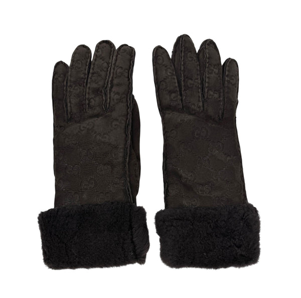 Gucci Brown Shearling Gloves