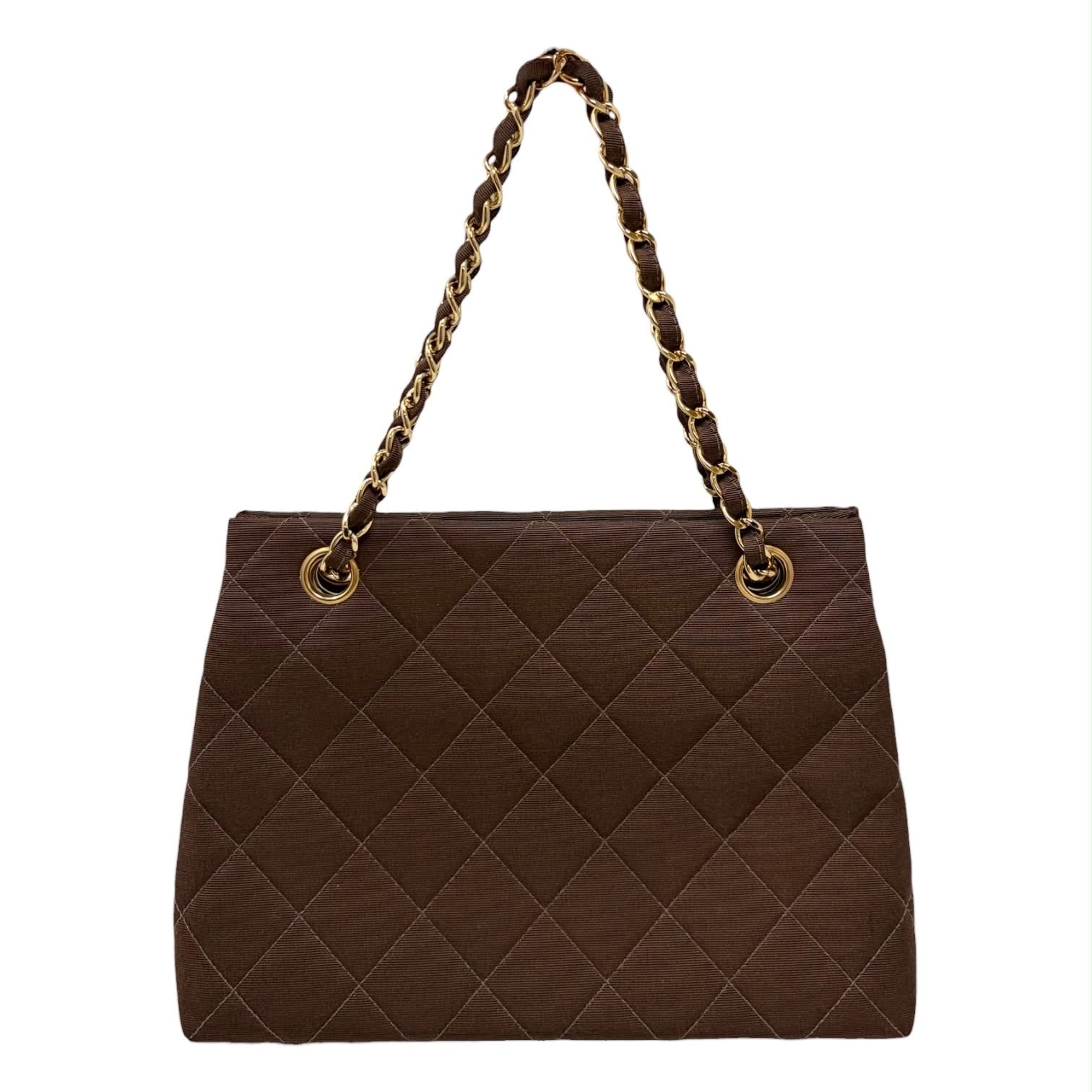 Chanel Brown Grossgrain Chain Shoulder Bag