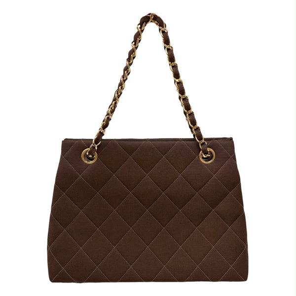 Chanel Brown Grossgrain Chain Shoulder Bag