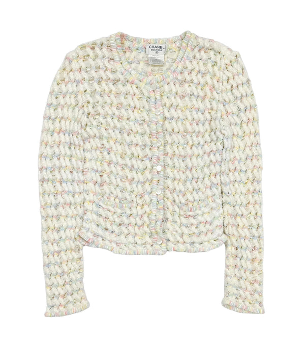 Chanel Pastel Open Weave Cardigan