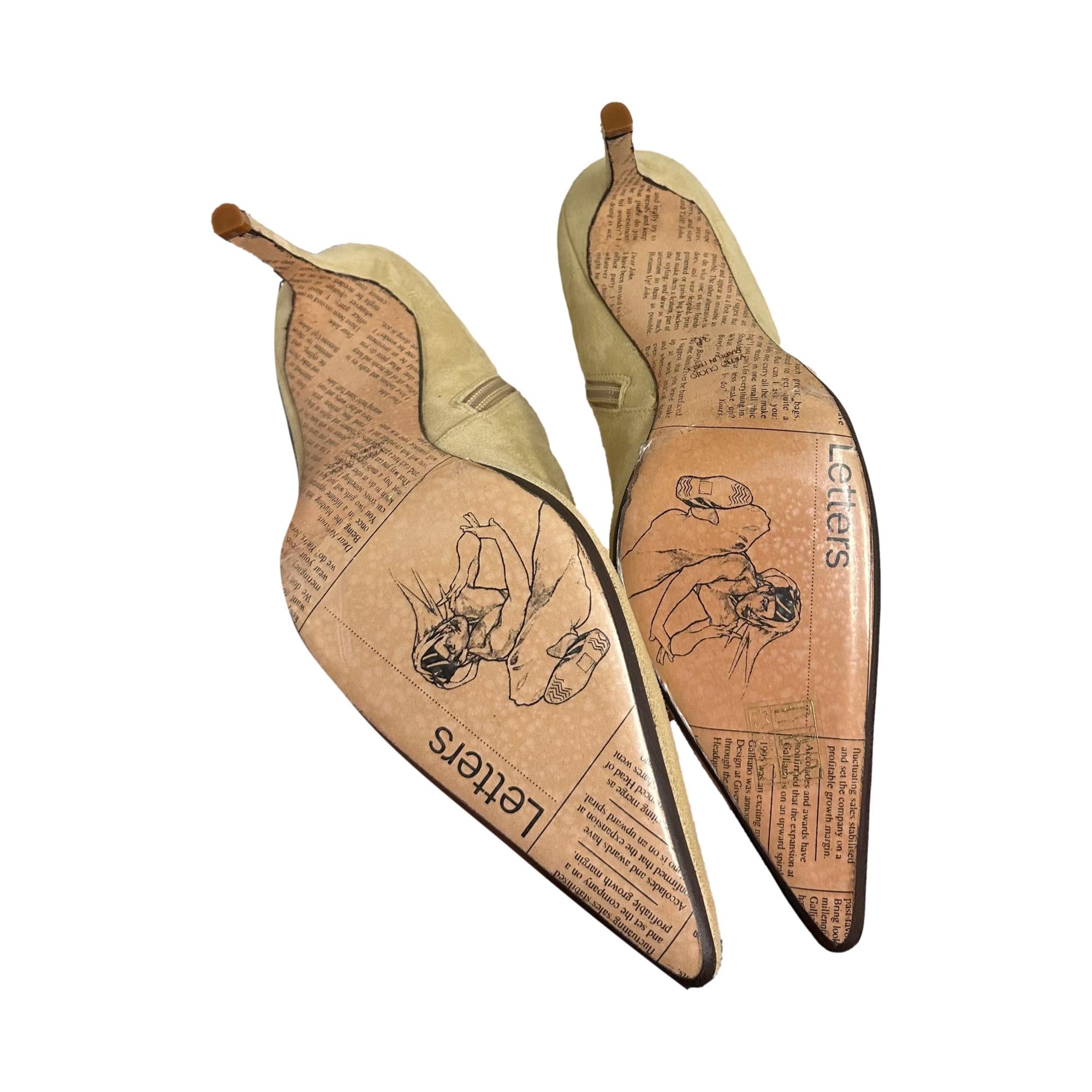 John Galliano Suede Fur Boots