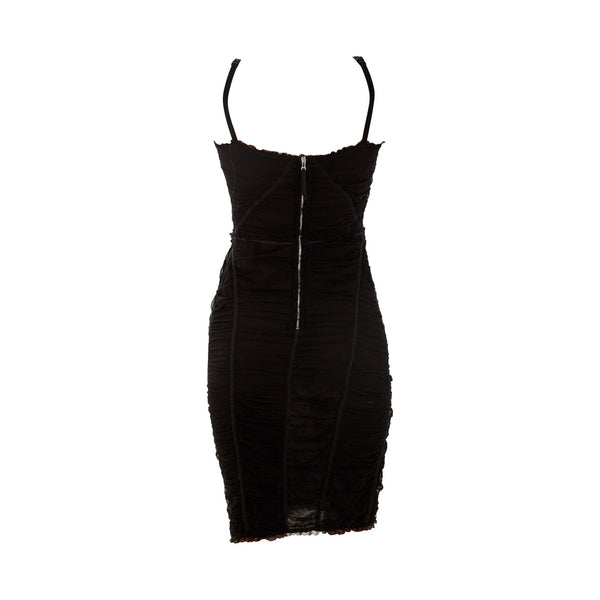 Dolce & Gabbana Black Ruched Bustier Dress