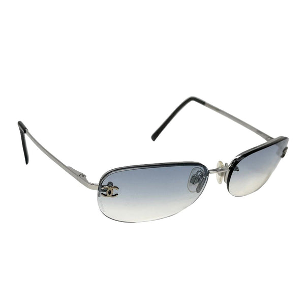 Chanel Blue Logo Rimless  Sunglasses Chanel Blue Gradient Rimless Rhinestone CC Logo Sunglasses  main image 2