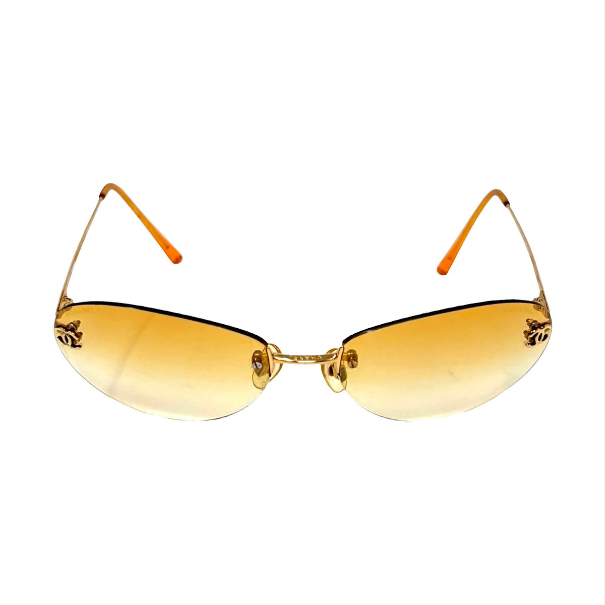 Chanel Orange Mini Rimless Sunglasses