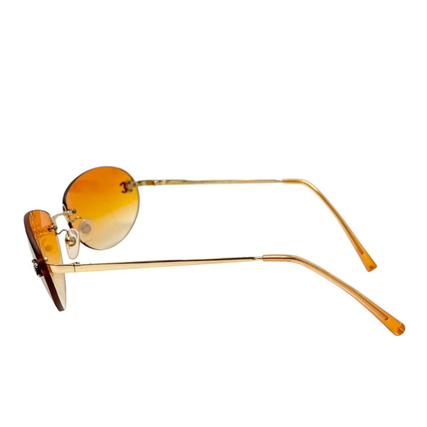 Chanel Orange Mini Rimless Sunglasses