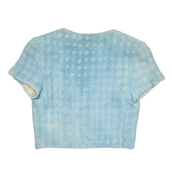 Chanel Blue Cropped Short Sleeve Jacket