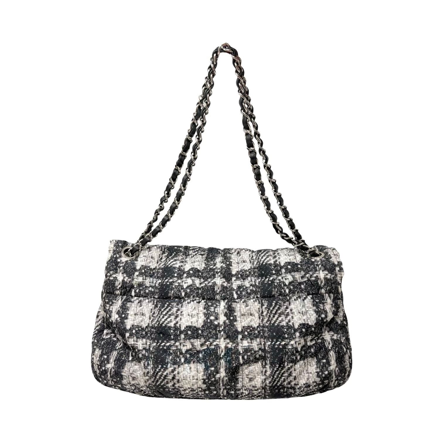 Chanel Tweed Print Nylon Flap Bag