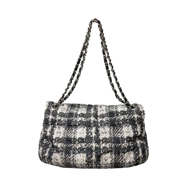 Chanel Tweed Print Nylon Flap Bag