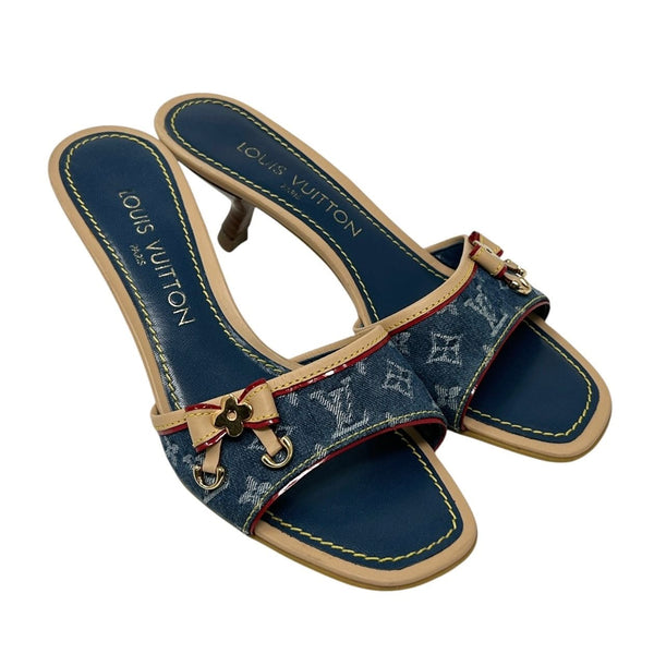 Louis Vuitton Denim Kitten Heels-36