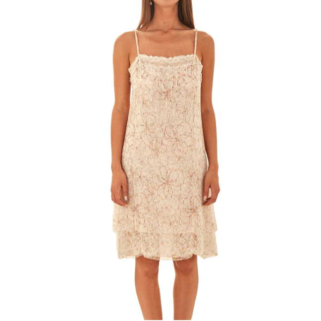 Chanel '04 Silk Floral Lace Dress