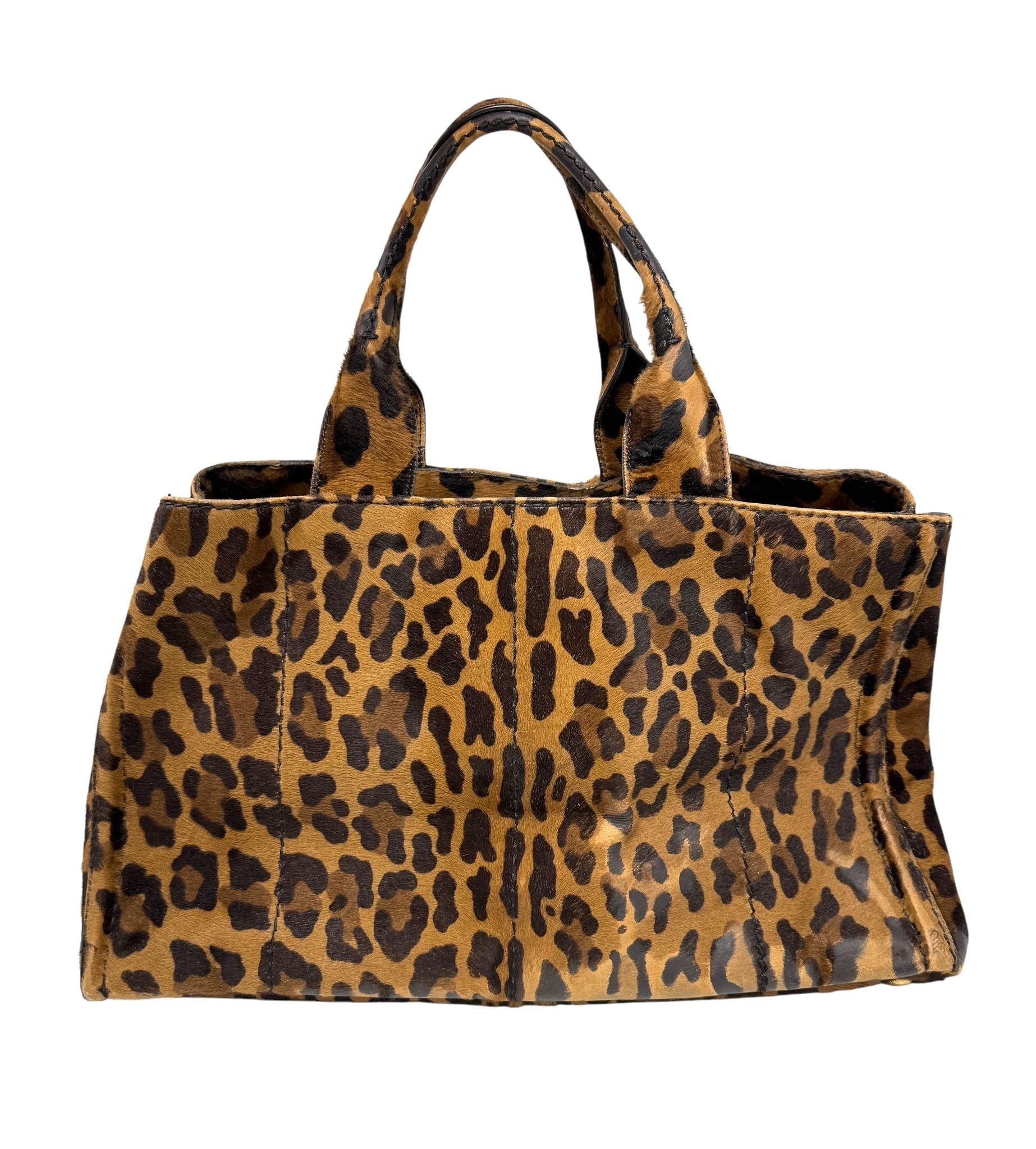 Prada Cheetah Calf-Hair Top Handle Bag