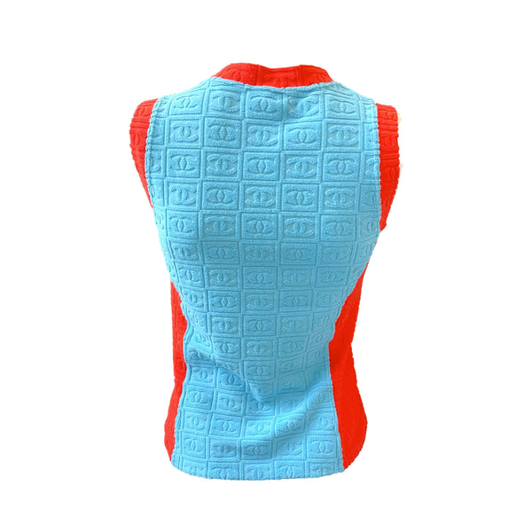 Chanel Blue Logo Terry Tank Top