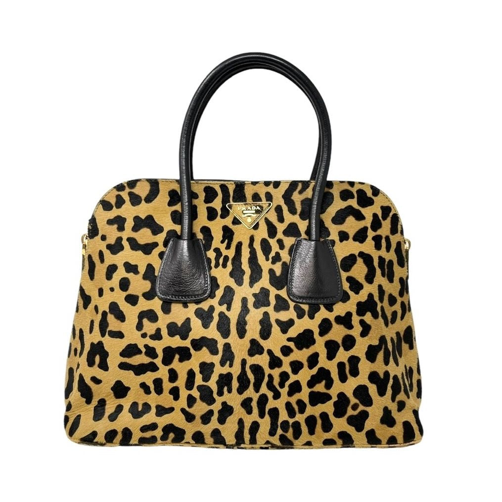 Prada Large Cheetah Print Top Handle Bag