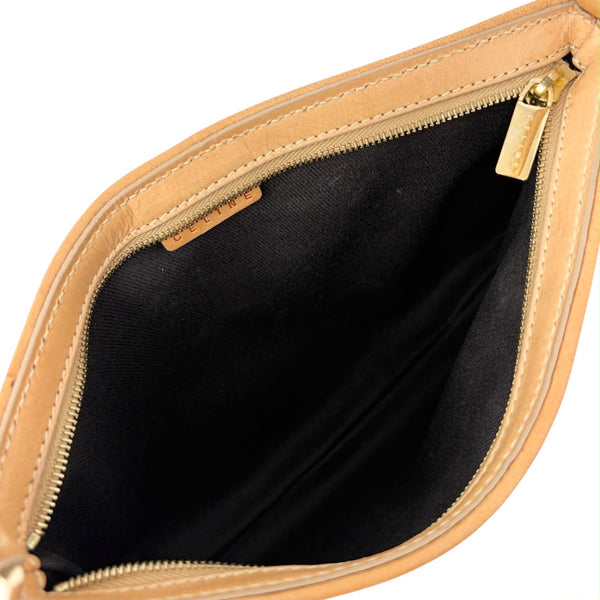 Celine Brown Leather Logo Shoulder Bag