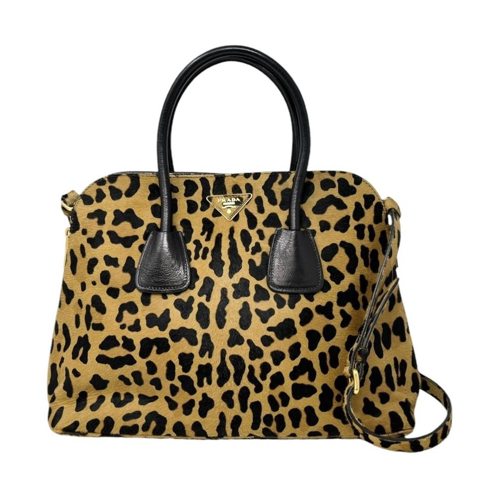 Prada Large Cheetah Print Top Handle Bag