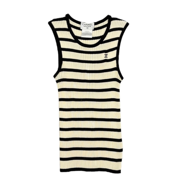 Chanel Brown Stripe Tank Top