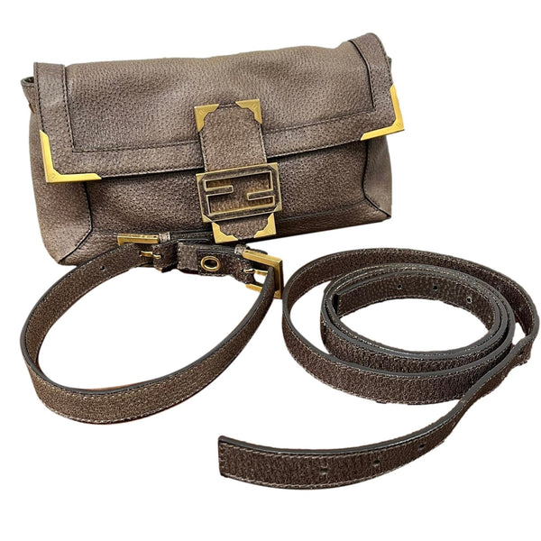 Fendi Gunmetal 2way Framed Baguette