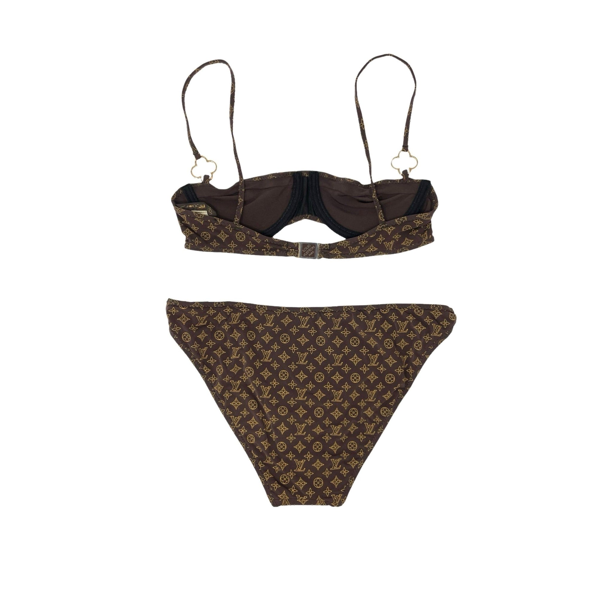 Louis Vuitton Brown Logo Bikini