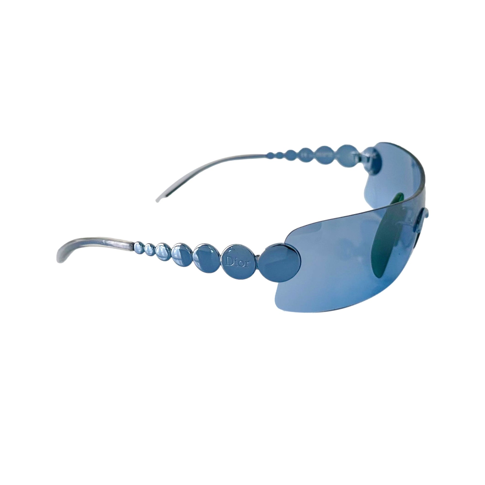 Dior Blue Logo Shield Rimless Sunglasses