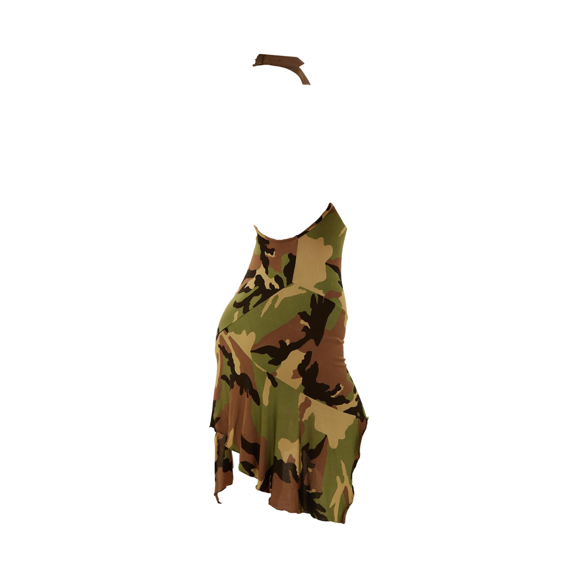Dior Green Camo Halter Dress