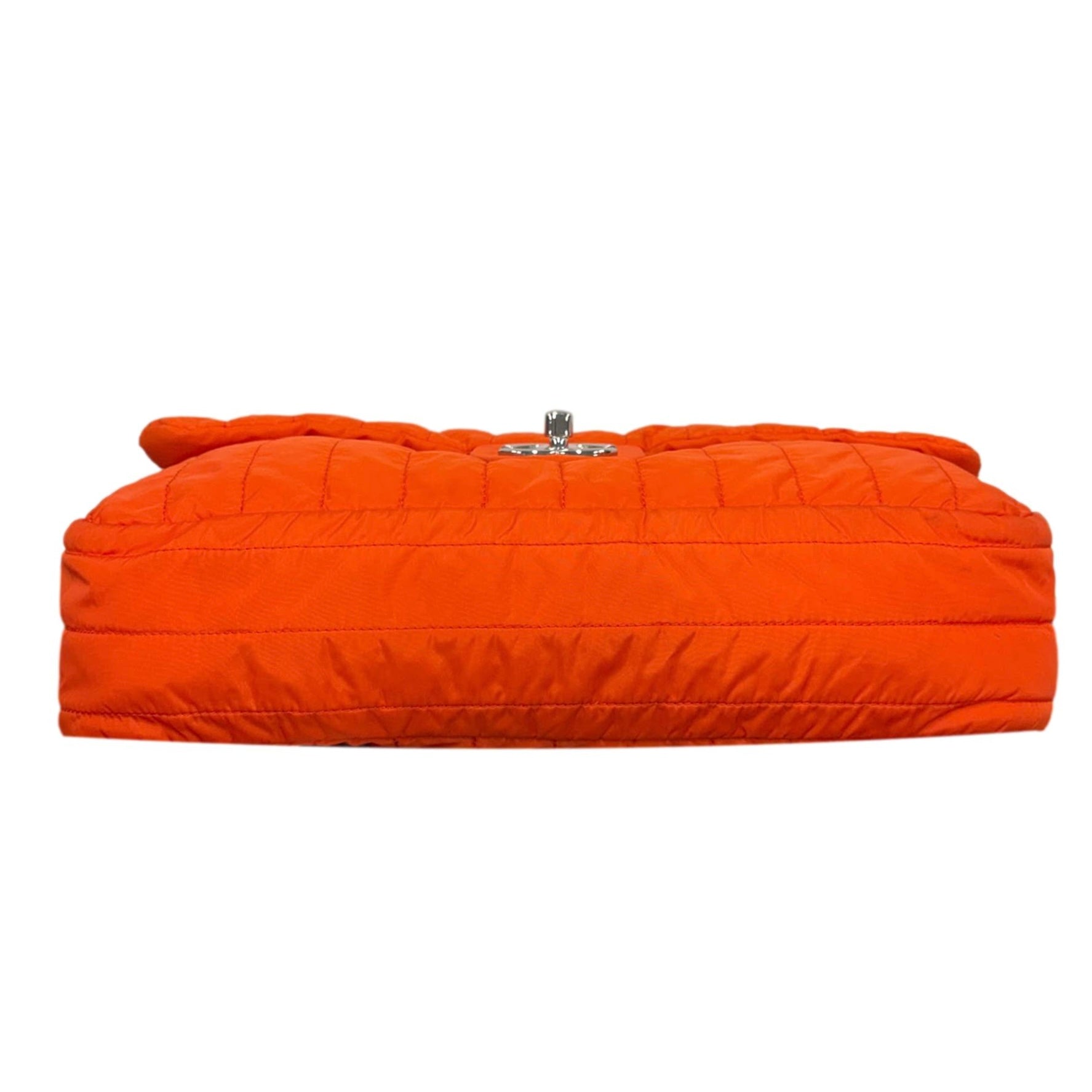 Chanel Orange Maxi Nylon Flap Bag