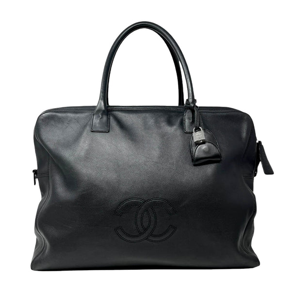 Chanel Black Logo Carry On Bag