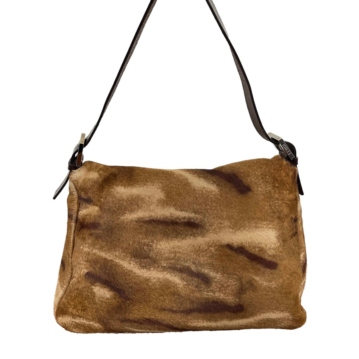 Fendi Brown Calf-Hair Mamma Baguette Bag