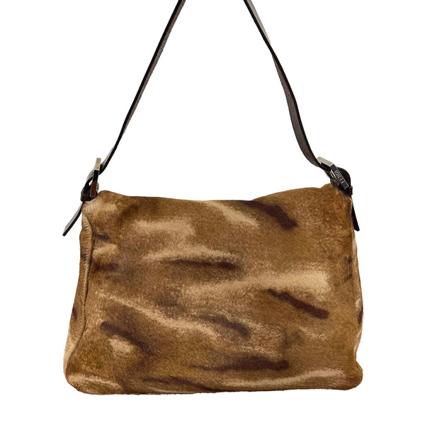Fendi Brown Calf-Hair Mamma Baguette Bag