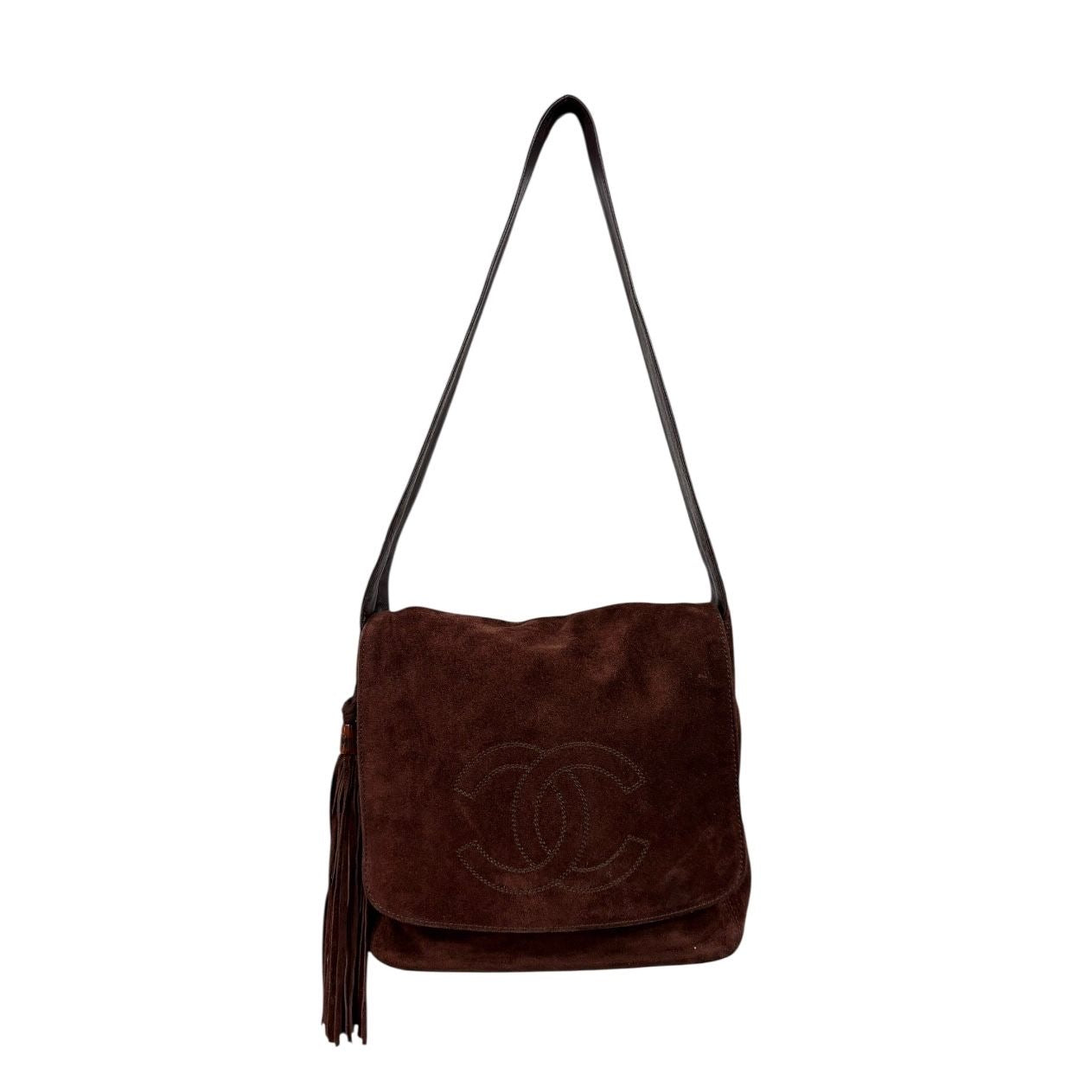 Chanel Brown Suede Crossbody Bag