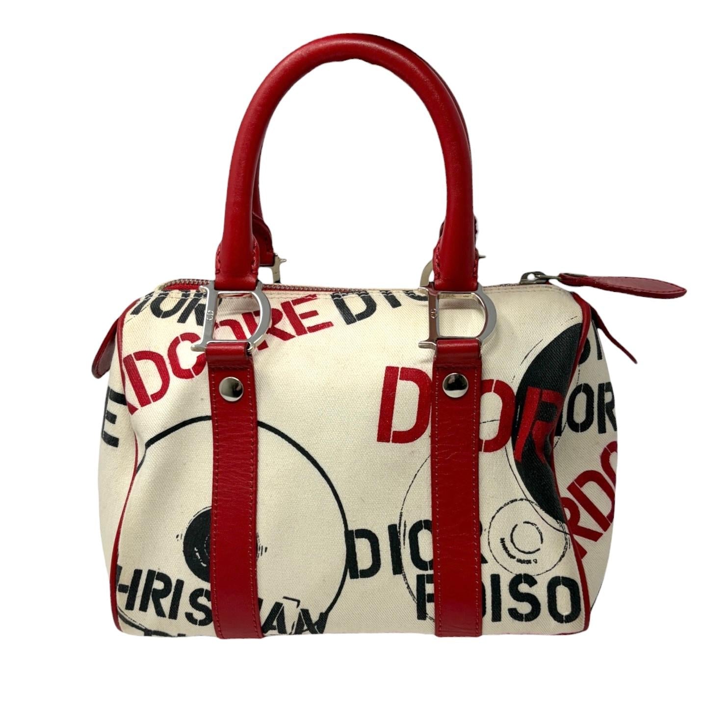 Dior White Hardcore Mini Boston Bag